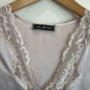 Vintage Halston lace & satin blouse
